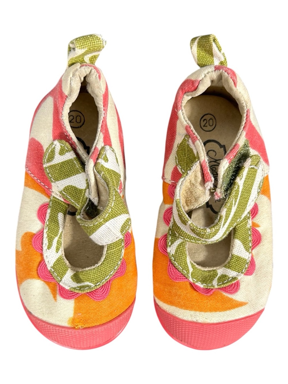 Matilda Jane Toddler Girls Canvas Mary Jane Shoes Pink Orange Green Floral
